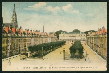 Square de La Carriere, the Palais du Gouvernement and the Church of Saint-Epvre in Nancy, France
